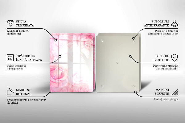 Copri piano cottura in vetro Sfondo delicato di rose