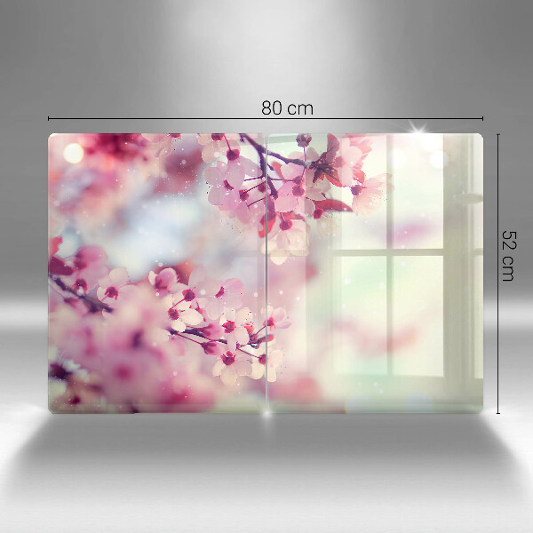 Copri piano cottura in vetro Fiori di melo naturali