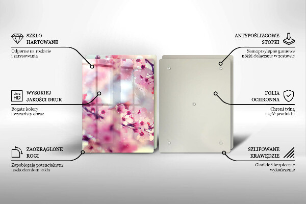 Copri piano cottura in vetro Fiori di melo naturali