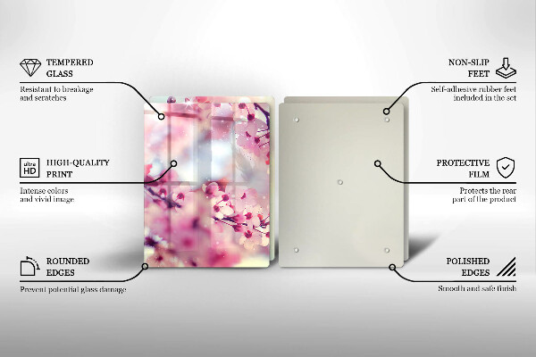 Copri piano cottura in vetro Fiori di melo naturali