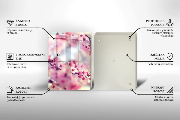 Copri piano cottura in vetro Fiori di melo naturali