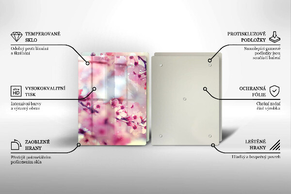 Copri piano cottura in vetro Fiori di melo naturali