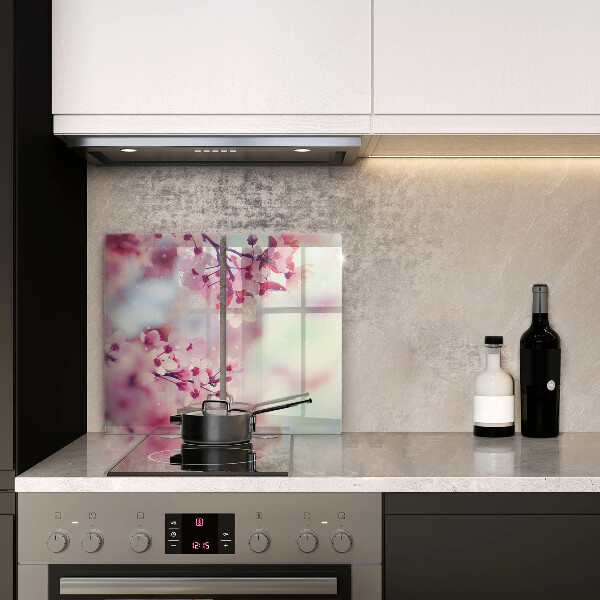 Copri piano cottura in vetro Fiori di melo naturali