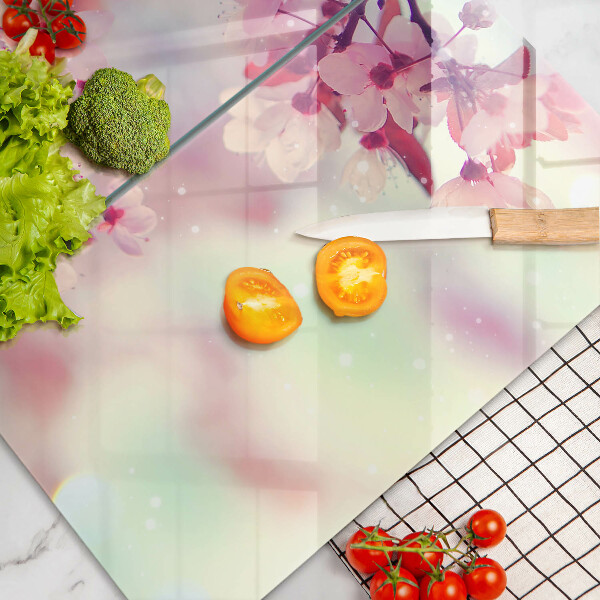 Copri piano cottura in vetro Fiori di melo naturali