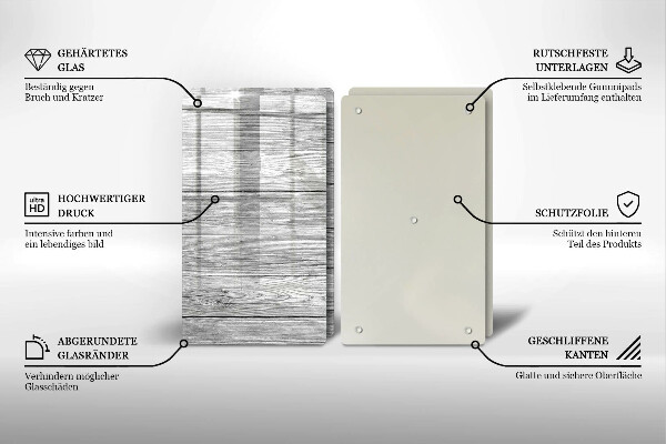 Copri piano cottura in vetro Vecchie tavole di legno