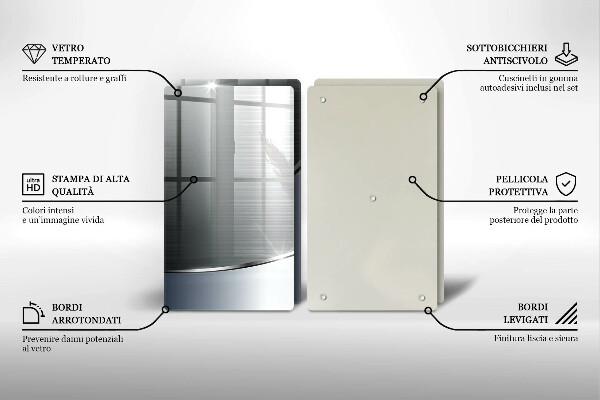 Copri piano cottura in vetro Modello di astrazione in metallo