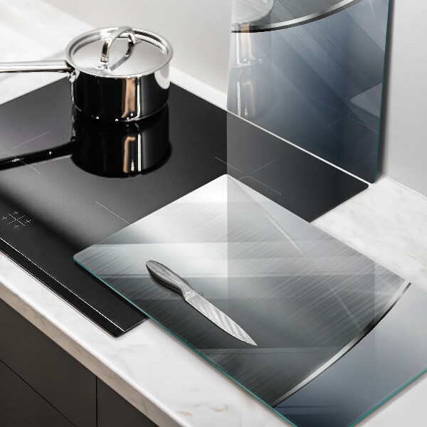 Copri piano cottura in vetro Modello di astrazione in metallo