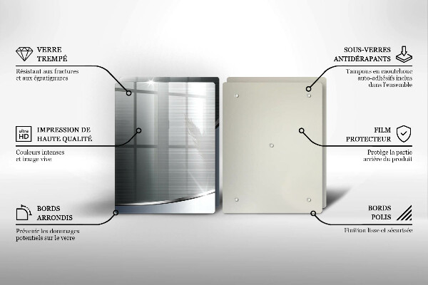Copri piano cottura in vetro Modello di astrazione in metallo