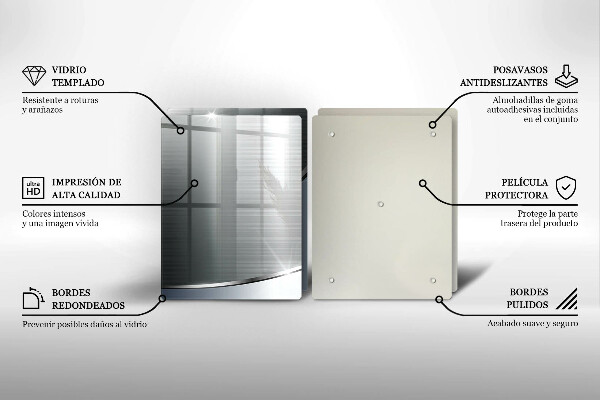 Copri piano cottura in vetro Modello di astrazione in metallo