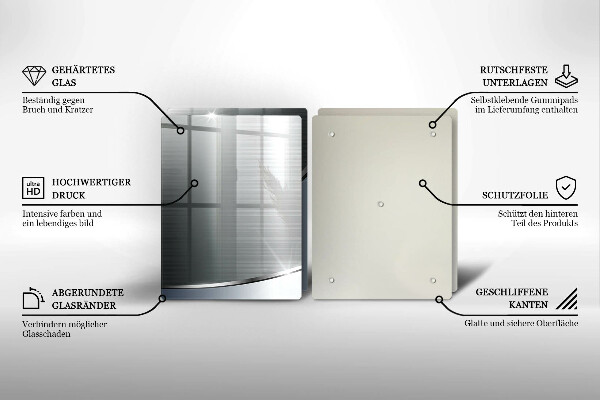 Copri piano cottura in vetro Modello di astrazione in metallo
