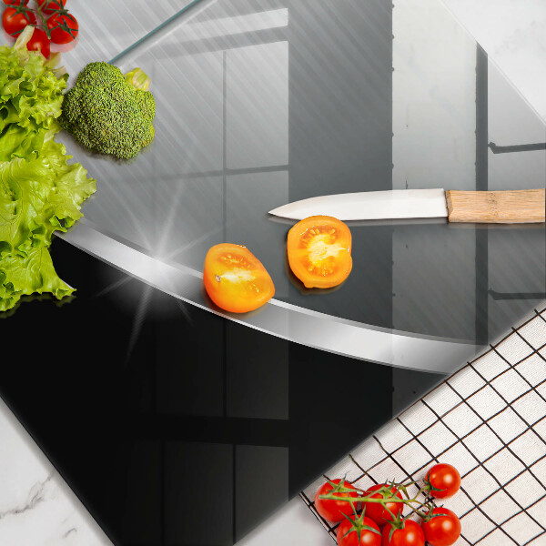 Copri piano cottura in vetro Astrazione con metallo