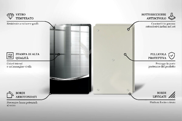Copri piano cottura in vetro Astrazione con metallo