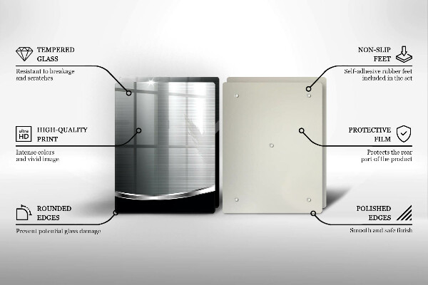 Copri piano cottura in vetro Astrazione con metallo