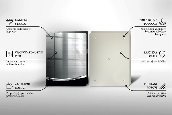 Copri piano cottura in vetro Astrazione con metallo