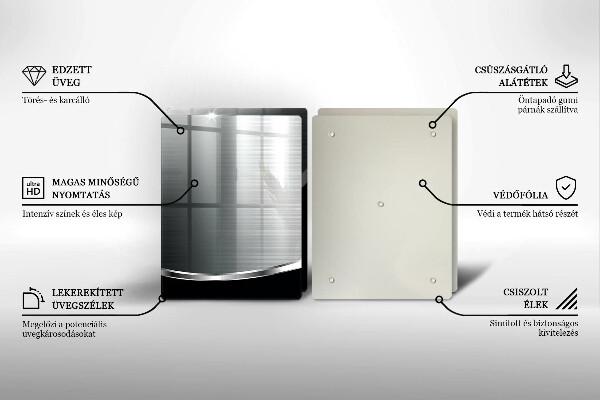 Copri piano cottura in vetro Astrazione con metallo