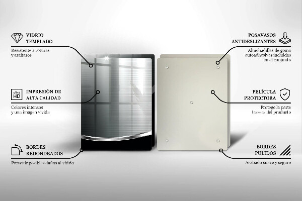 Copri piano cottura in vetro Astrazione con metallo