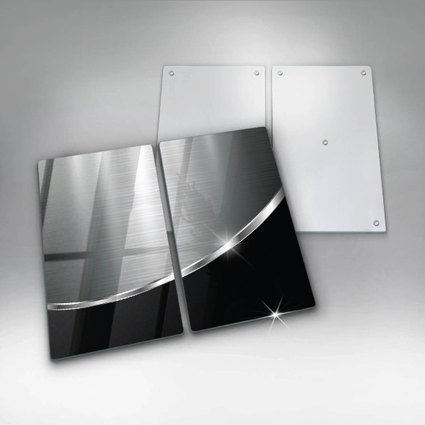 Copri piano cottura in vetro Astrazione con metallo