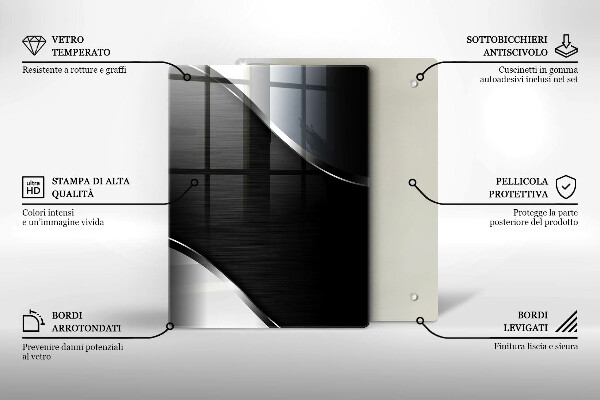 Copri piano induzione Astrazione del metallo