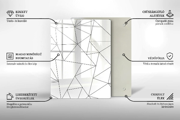 Copri piano cottura Triangoli bianchi
