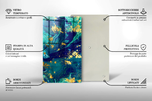 Copri piano induzione Astrazione con l'oro