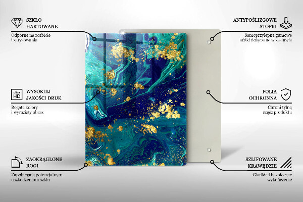 Copri piano induzione Astrazione con l'oro