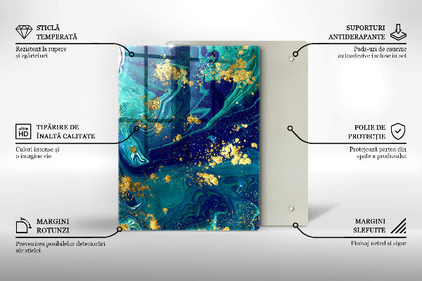 Copri piano induzione Astrazione con l'oro