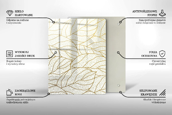Copri piano induzione Modello di foglie line-art