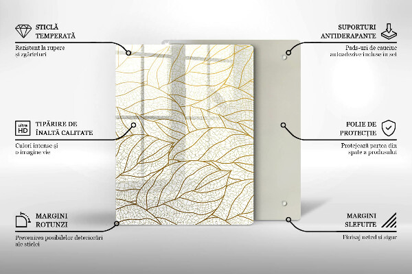 Copri piano induzione Modello di foglie line-art
