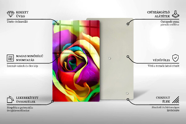 Copri piano induzione Petali di rosa colorati