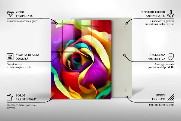 Copri piano induzione Petali di rosa colorati