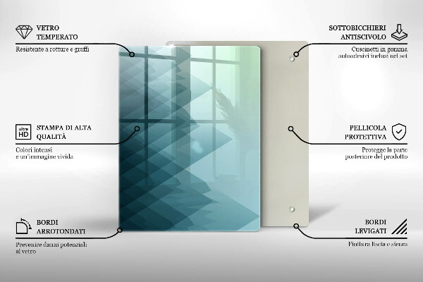 Copri piano induzione Montagne astratte