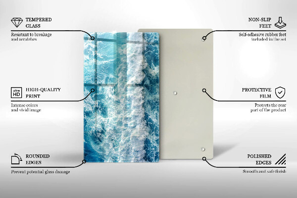 Copri fornello cucina Onde dell'acqua di mare