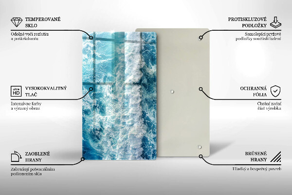 Copri fornello cucina Onde dell'acqua di mare
