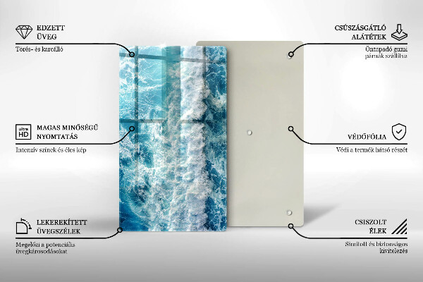 Copri fornello cucina Onde dell'acqua di mare