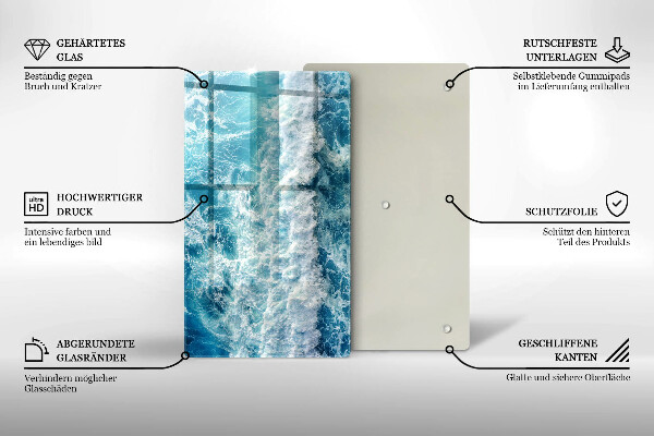 Copri fornello cucina Onde dell'acqua di mare