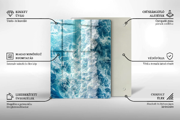Copri fornello cucina Onde dell'acqua di mare