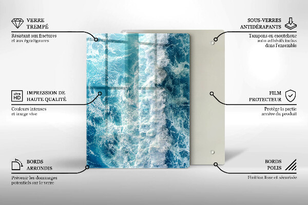 Copri fornello cucina Onde dell'acqua di mare