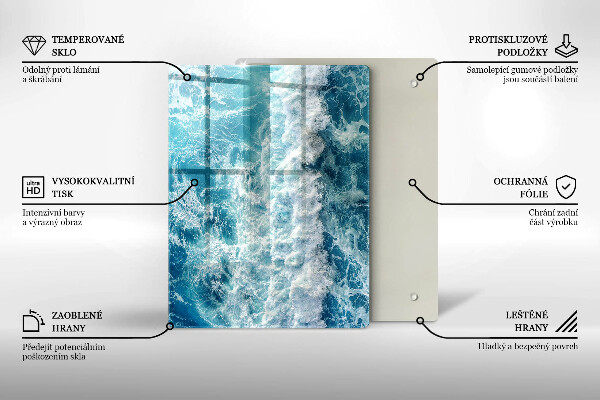 Copri fornello cucina Onde dell'acqua di mare