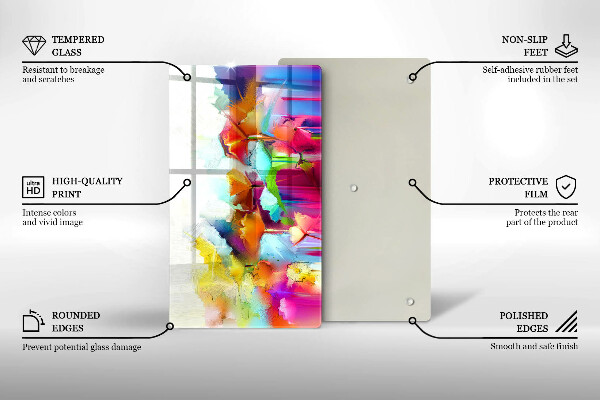 Copri fornello cucina Fiori dipinti