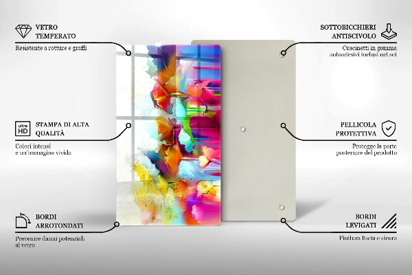 Copri fornello cucina Fiori dipinti