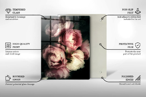 Copri fornello cucina Fiori di peonia