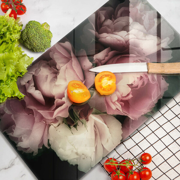 Copri fornello cucina Fiori di peonia