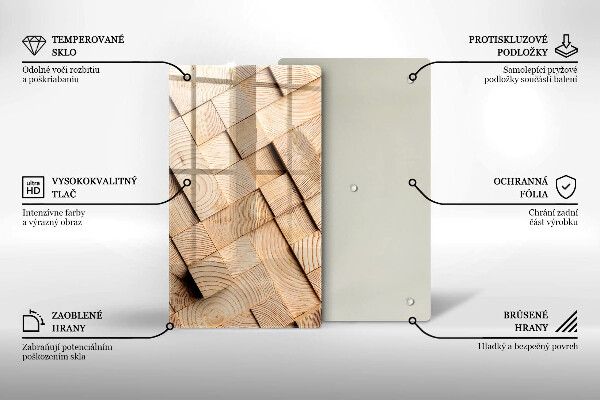 Copri fornello cucina Quadrati di legno