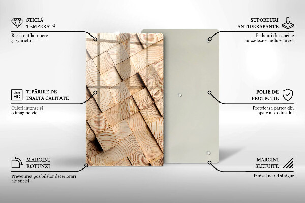 Copri fornello cucina Quadrati di legno