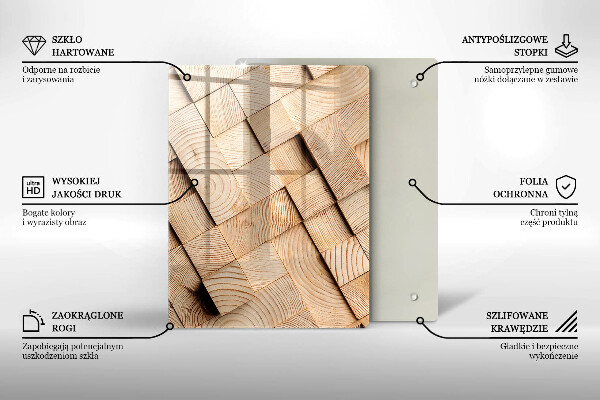 Copri fornello cucina Quadrati di legno