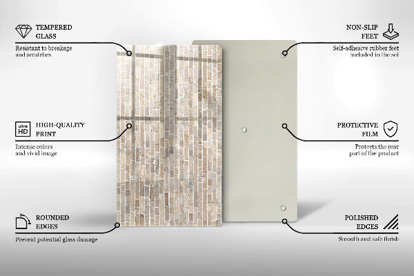 Copri fornello cucina Muro di mattoni luminosi