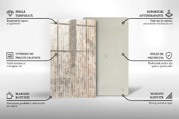 Copri fornello cucina Muro di mattoni luminosi