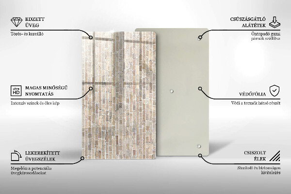 Copri fornello cucina Muro di mattoni luminosi