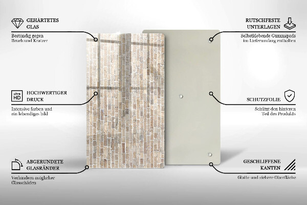 Copri fornello cucina Muro di mattoni luminosi