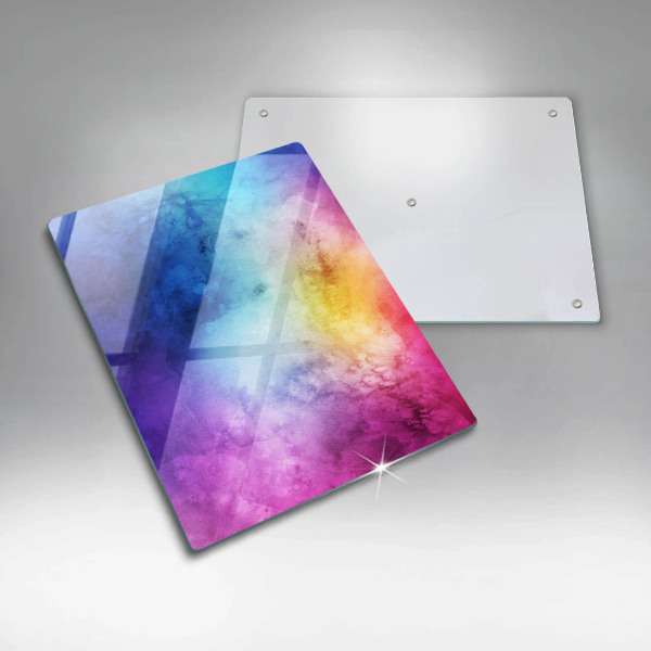 Copri fornello cucina Spruzzi di acquerello arcobaleno